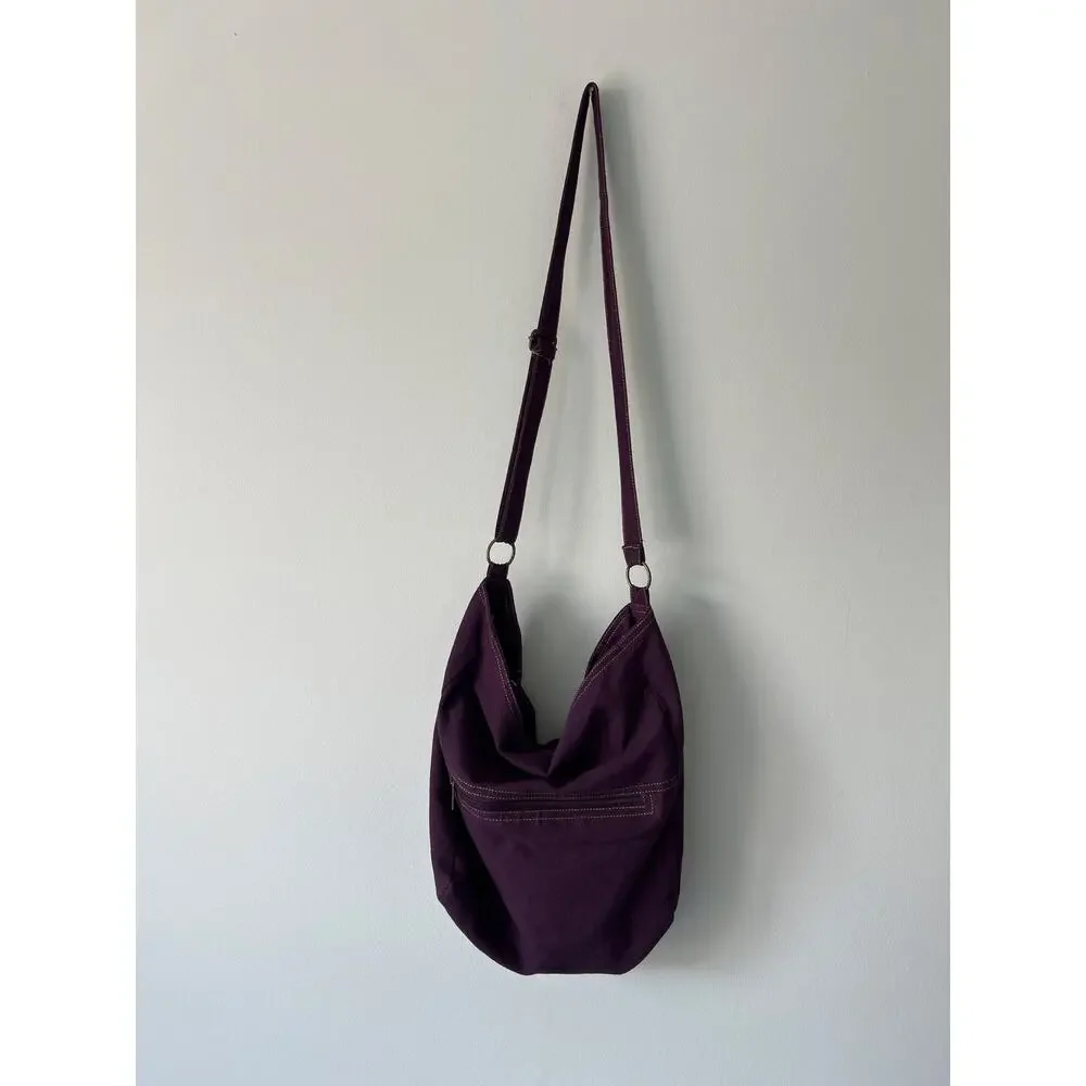 Mudd Embroidered and Studded Peace Sign Purple Tote